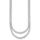 14k White Gold 14 3/8 carat Certified Lab Grown Diamond VS/SI+ G+ Complete 16 inch Graduated Layered Tennis Necklace